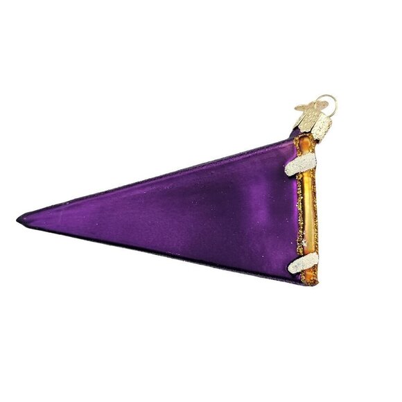 Louisiana State Pennant Mouth-Blown Hand Painted Glass Ornament LSU Tigers - Picture 8 of 16